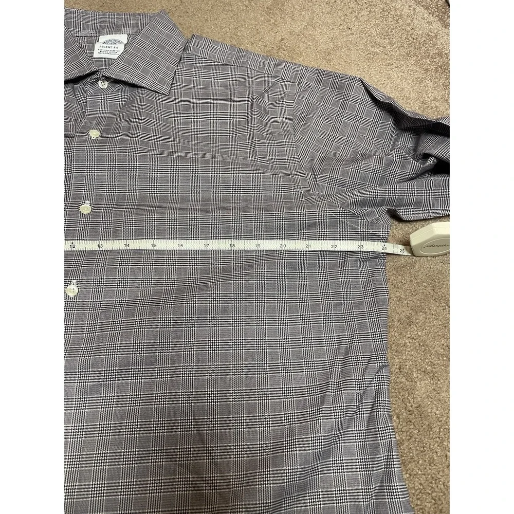 Brooks Brothers‎ Mens Shirt 16.5-34 Regent Fit Non Iron Stretch Purple Blk Check